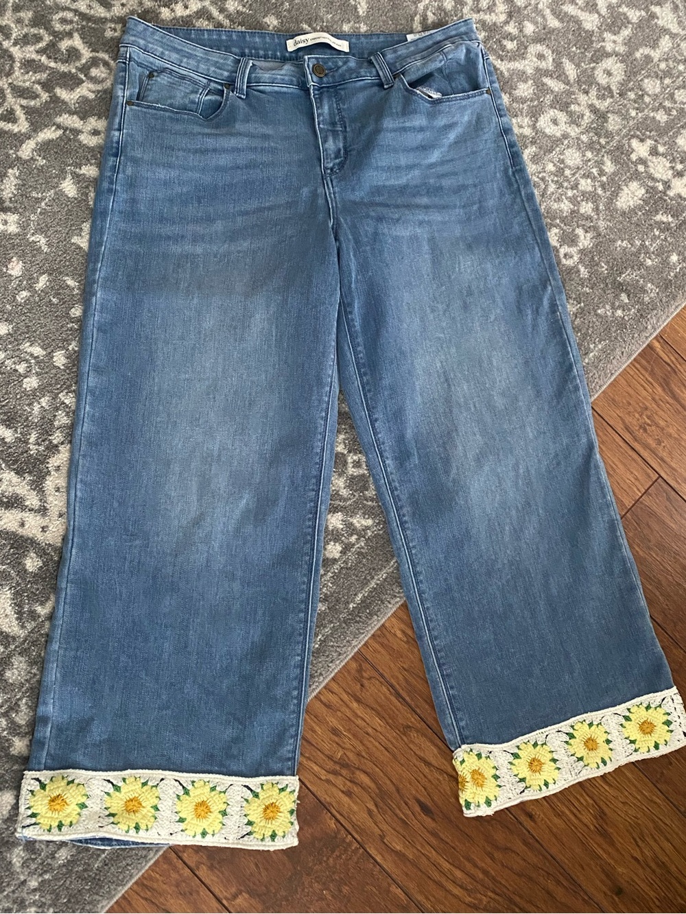 FELT DENIM | DAISY CROCHET TRIM | 14